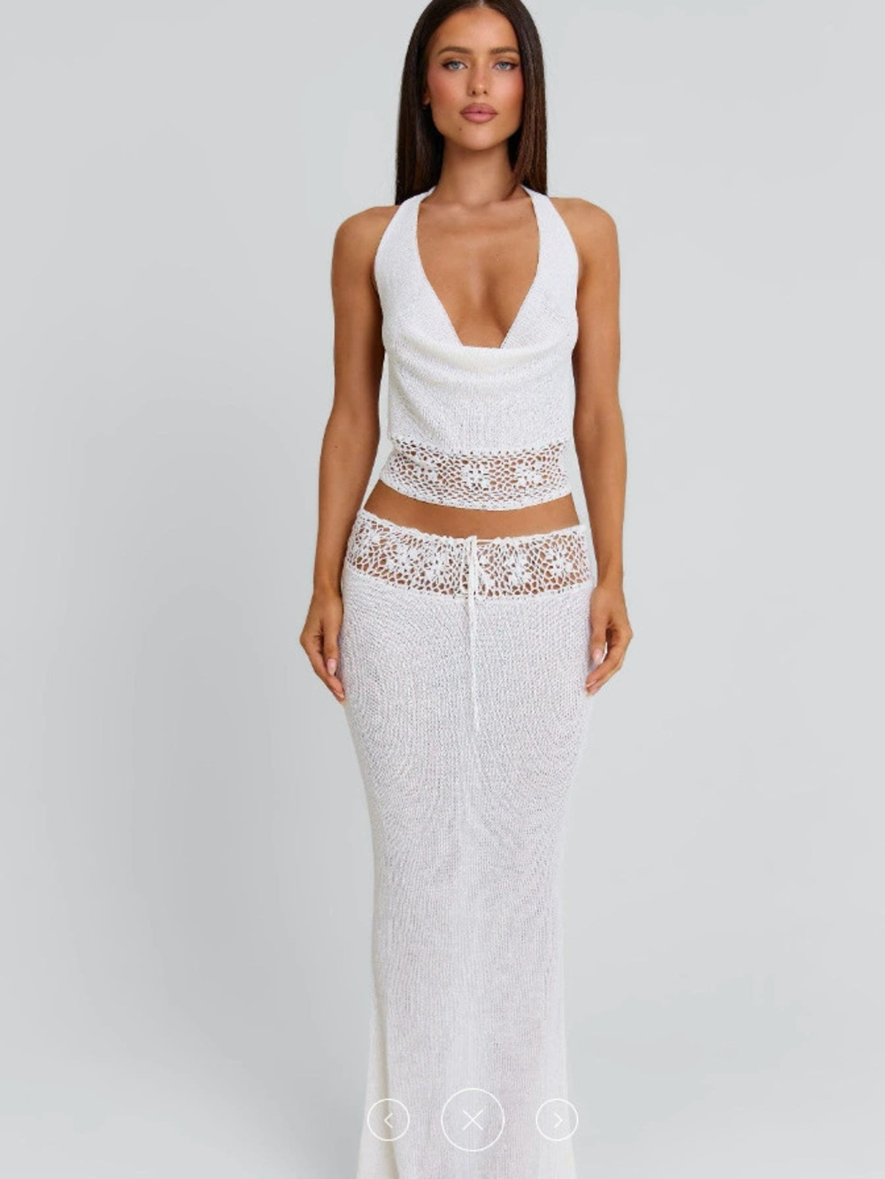 Zara Summer Backless Waist Cinch Spliced Sleeveless Top Skirt Set